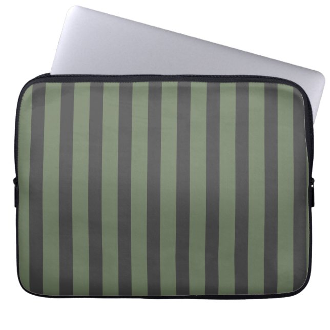 Olive Green Tick Strick Modern Laptopschutzhülle (Vorderseite)