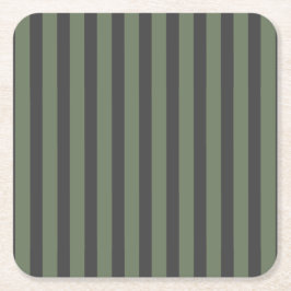 Olive Green Tick Strick Modern Rechteckiger Pappuntersetzer