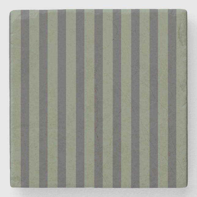 Olive Green Tick Strick Modern Steinuntersetzer (Vorderseite)