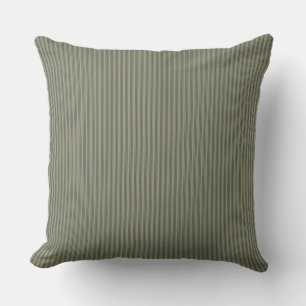 Olive Green Ticking Strip Kissen