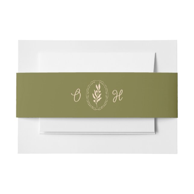 Olive Green Tuscan Elegant Wedding Belly Band (Vorderseite Beispiel)