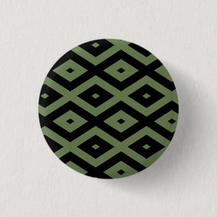 Olive-Green-und Black-Diamant-Muster Button