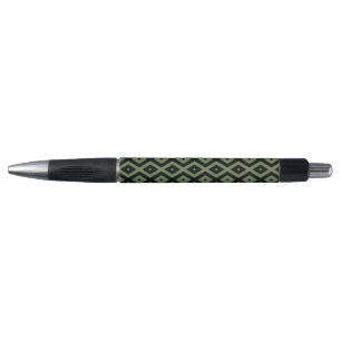 Olive-Green-und Black-Diamant-Muster Kugelschreiber