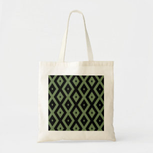 Olive-Green-und Black-Diamant-Muster Tragetasche