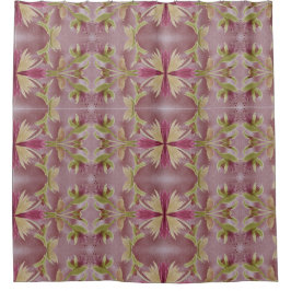 Olive Green und Burgundy Flower Duschvorhang
