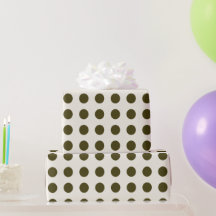 Olive Green und Old Lace Polka Dot Muster
