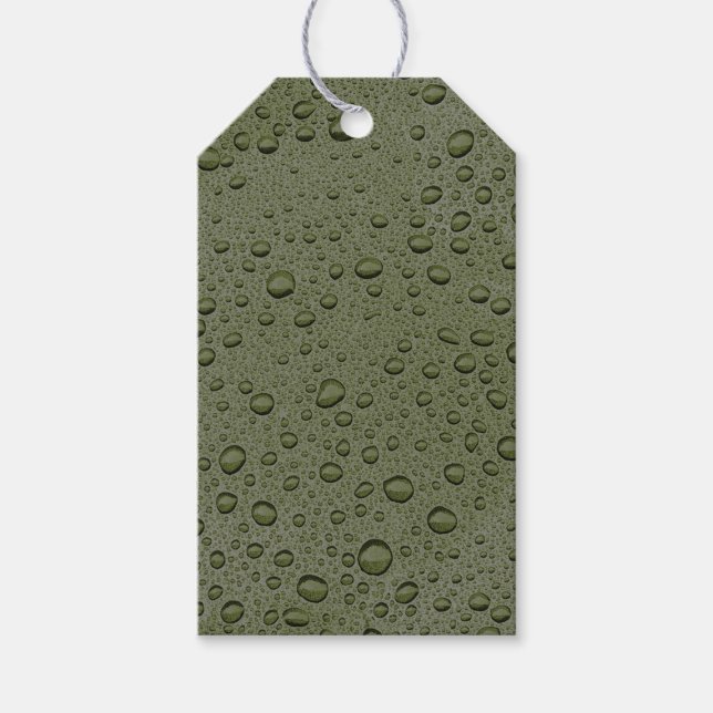 Olive-Green-Water-Tröpfchen Geschenkanhänger (Vorderseite)