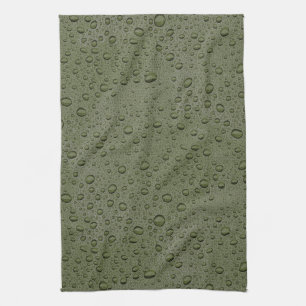 Olive-Green-Water-Tröpfchen Geschirrtuch