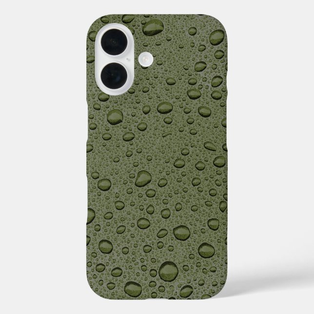 Olive-Green-Water-Tröpfchen iPhone 16 Hülle (Rückseite)