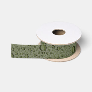 Olive-Green-Water-Tröpfchen Satinband