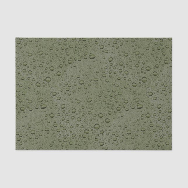 Olive-Green-Water-Tröpfchen Seidenpapier (Vorderseite)