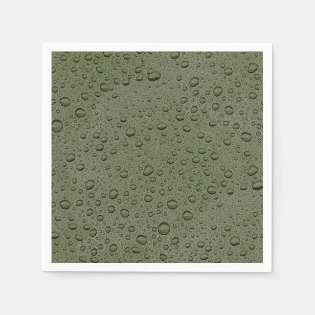 Olive-Green-Water-Tröpfchen Serviette (Vorderseite)