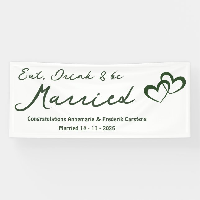 Olive Green Wedding Banner (Horizontal)