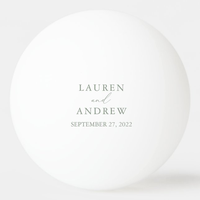 Olive Green Wedding Personalisiert Ping Pong Ball Tischtennisball (Vorderseite)