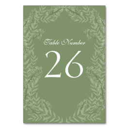 Olive Green Wedding Vintag Botanical Tischnummer