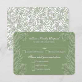 Olive Green Wedding Vintage botanische UAWG Antwor Einladung