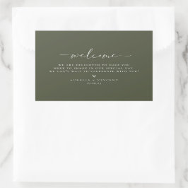 Olive Green Wedding Willkommen Rechteckiger Aufkleber