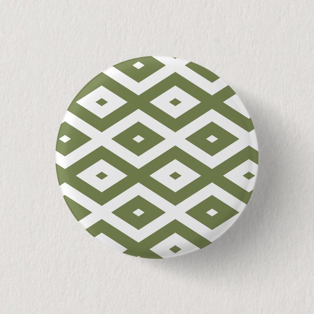 Olive-Green-White-Diamant Button (Vorderseite)