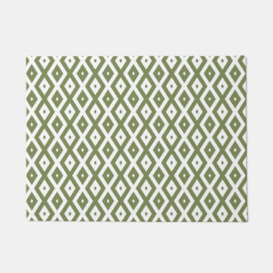 Olive-Green-White-Diamant Fußmatte
