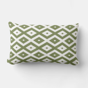 Olive-Green-White-Diamant-Muster Lendenkissen