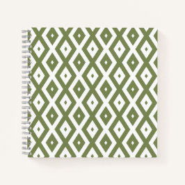 Olive-Green-White-Diamant Notizbuch