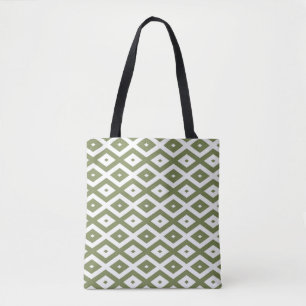 Olive-Green-White-Diamant Tasche