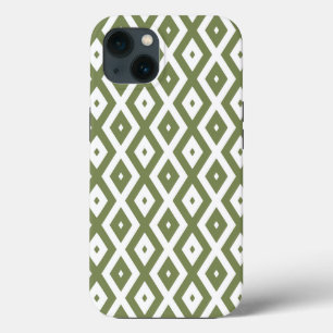 Olive-green-white diamond pattern Case-Mate iP Case-Mate iPhone Hülle
