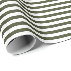 Olive Green   Whitepaper zum Abpacken von Streifen Geschenkpapier