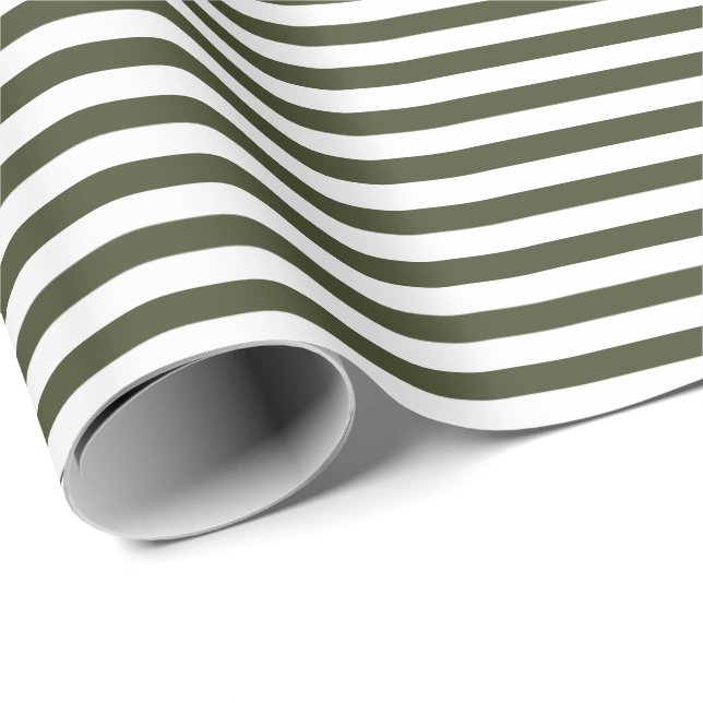 Olive Green | Whitepaper zum Abpacken von Streifen Geschenkpapier (Rolleneckpunkt)
