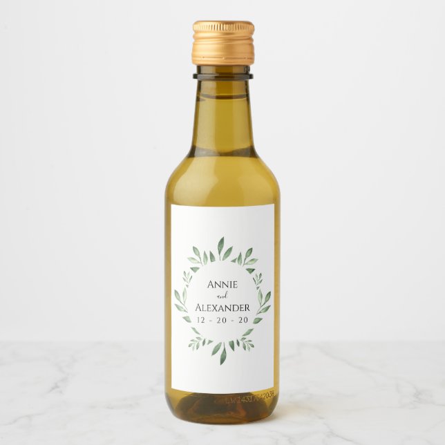 Olive Greenery Botanische Wasserfarbe Weinetikett (Vorderseite)