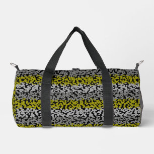 Olive-Grey-schwarz-pixelförmige Streifen Duffle Bag