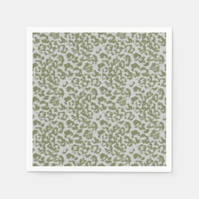Olive grey spotted leopard  serviette (Vorderseite)