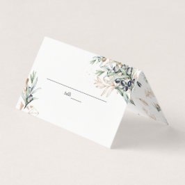 Olive Grove Greenery Gold Wedding Platzkarte Visitenkarten