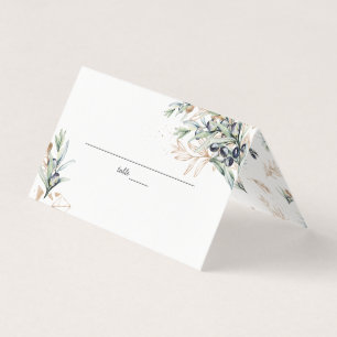 Olive Grove Greenery Gold Wedding Platzkarte Visitenkarten