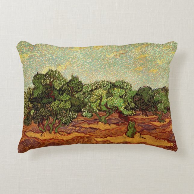 Olive Grove, Pale Blue Sky von Vincent van Gogh Dekokissen (Vorderseite)