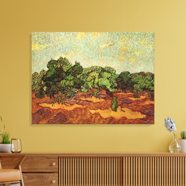Olive Grove, Pale Blue Sky von Vincent van Gogh Leinwanddruck (Insitu (Wohnzimmer))