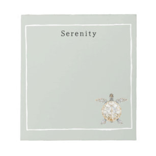 Olive-Grün personalisierte Meeresschildkröte  Notizblock