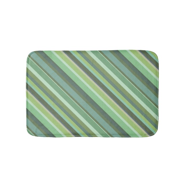 Olive-grüne Diagonalstreifen Badematte (Vorderseite)