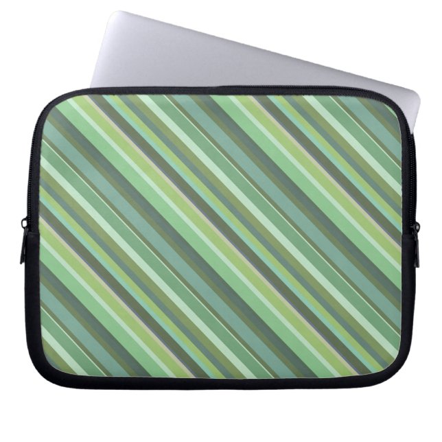 Olive-grüne Diagonalstreifen Laptopschutzhülle (Vorderseite)