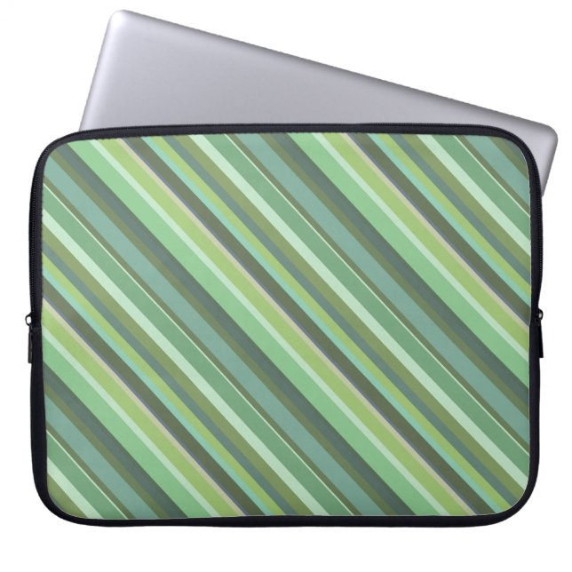 Olive-grüne Diagonalstreifen Laptopschutzhülle (Vorderseite)