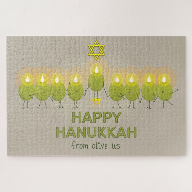 Olive Hanukkah Menorah (Horizontal)