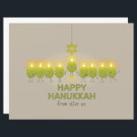 Olive Hanukkah Menorah<br><div class="desc">Eine Gruppe von lustigen Oliven treffen sich für ein Foto op und bilden eine Menorah,  um einen Happy Hanukkah Gruß zu senden.</div>