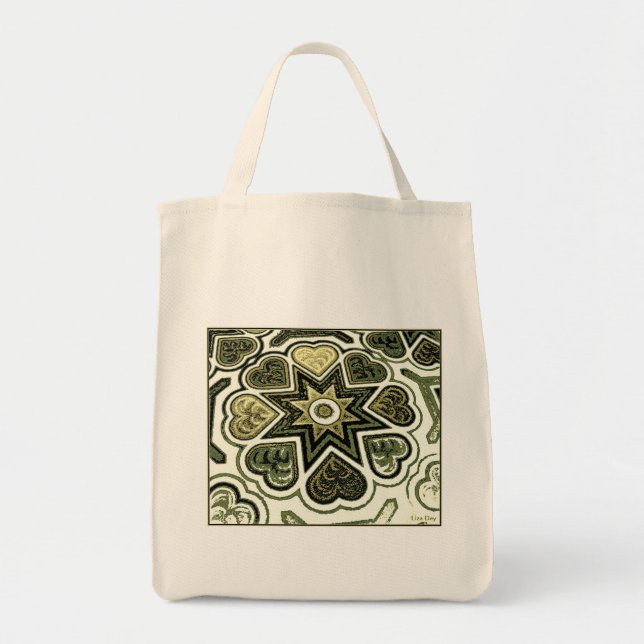 Olive Hearts Canvas Sac fourre-tout d'épicerie (Devant)