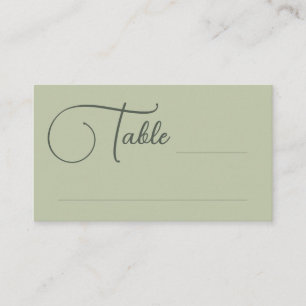 Olive Hübsche Script Table Wedding Escort Card Platzkarte