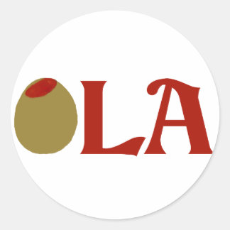 OLIVE (I Liebe) LA Runder Aufkleber