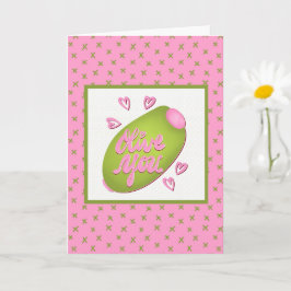 Olive ich liebe Olive dich Lustige Retro Liebe Karte