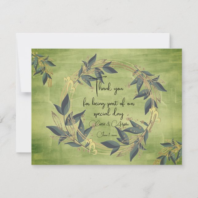 Olive Kreath Personalisiert Dankeskarte (Vorderseite)
