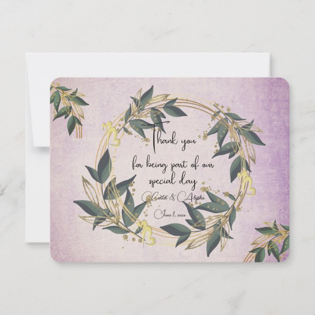 Olive Kreath Personalisiert Dankeskarte (Vorderseite)