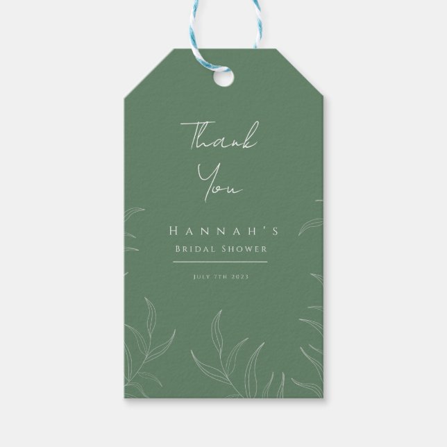 Olive-Leaf-Brautparty Geschenkanhänger (Vorderseite)