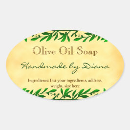 Olive Leaf Custom Soap Imitate Parchishecker Ovaler Aufkleber